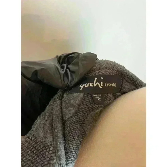 Yushi Polka Dot Art To Wear Full Zip Jacket Gray Pockets Women's Coat Large - Picture 10 of 12